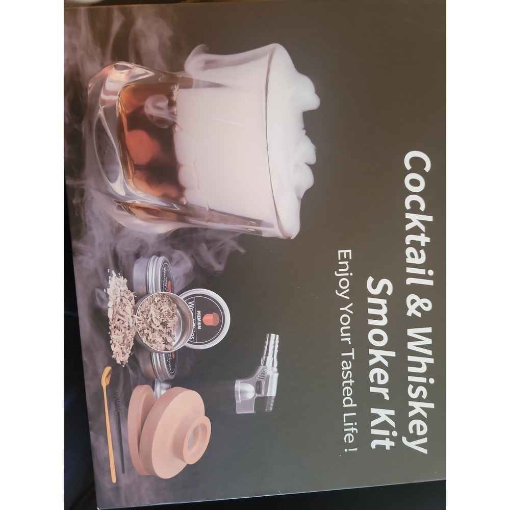 Cocktail‎ Smoker Kit With Torch | Whiskey Smoker W/ Wood Chips No Butane